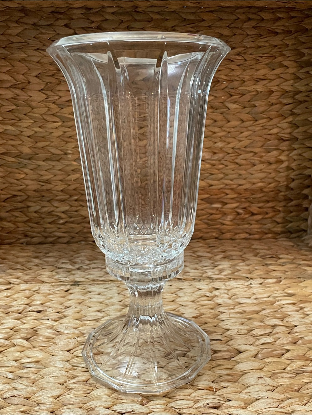 Vintage lead crystal hurricane candle holder 2 Piece